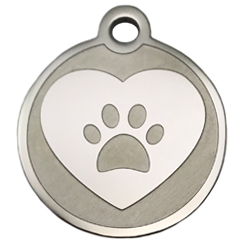 Stainless-Steel-Heart-Paw-Pet ID Tag-Pet Tag-FulgorDesign